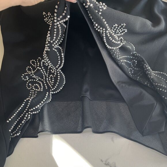 Metaphor 3X Black Top Short Sleeve Stretch Blouse Cowl Neck Formal Flowy Top - Picture 7 of 11